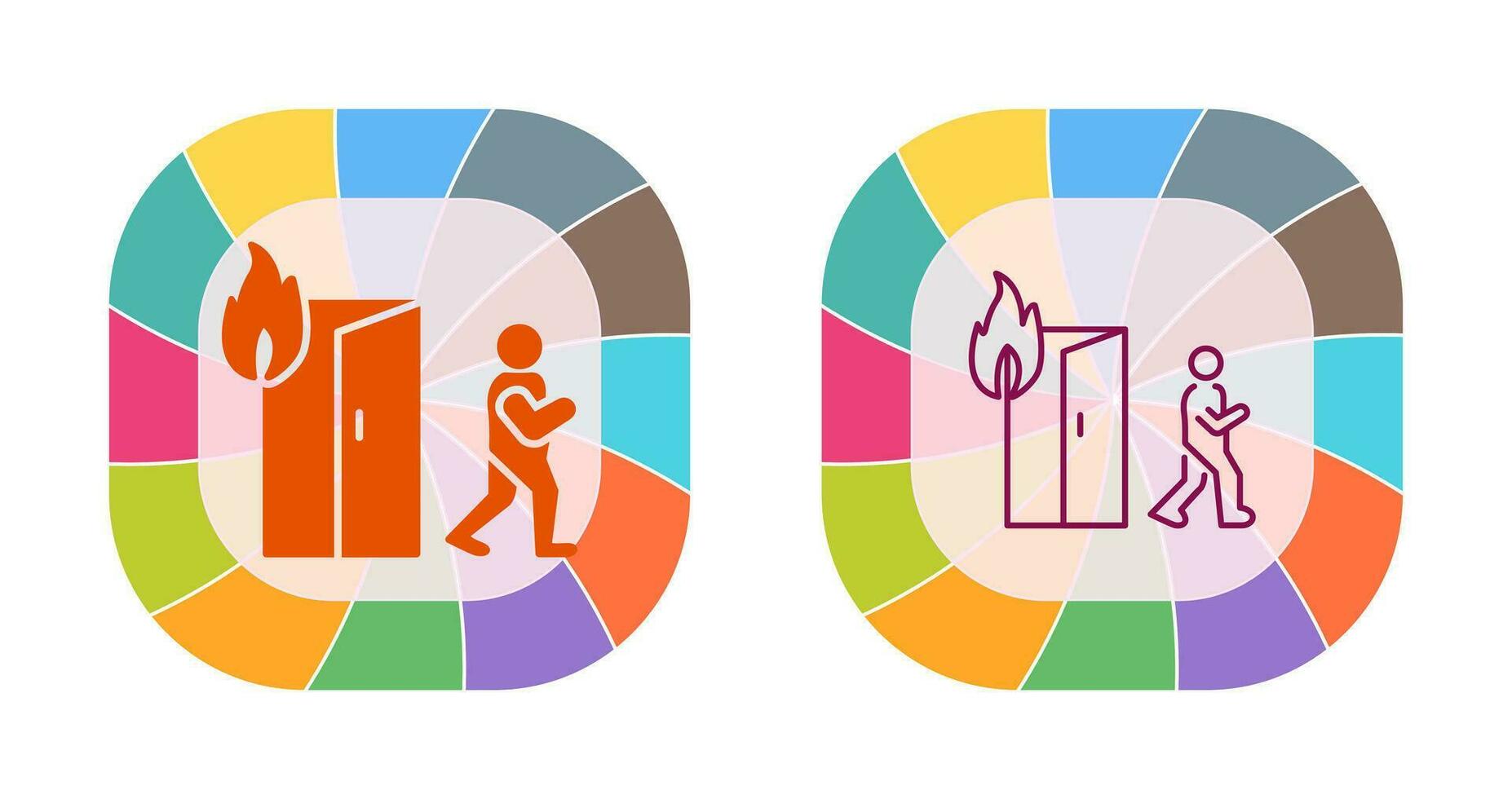 Unique Running from Fire Vector Icon