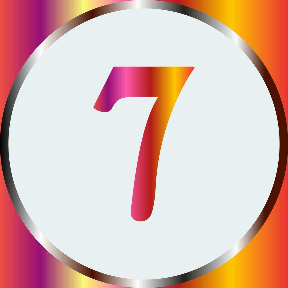 Number Seven Vector Icon