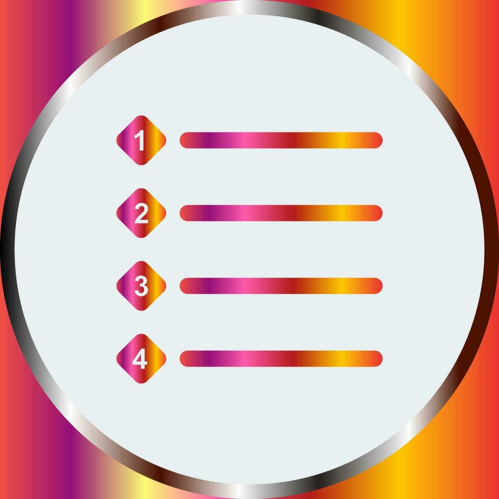 Unique Numbered list Vector Icon