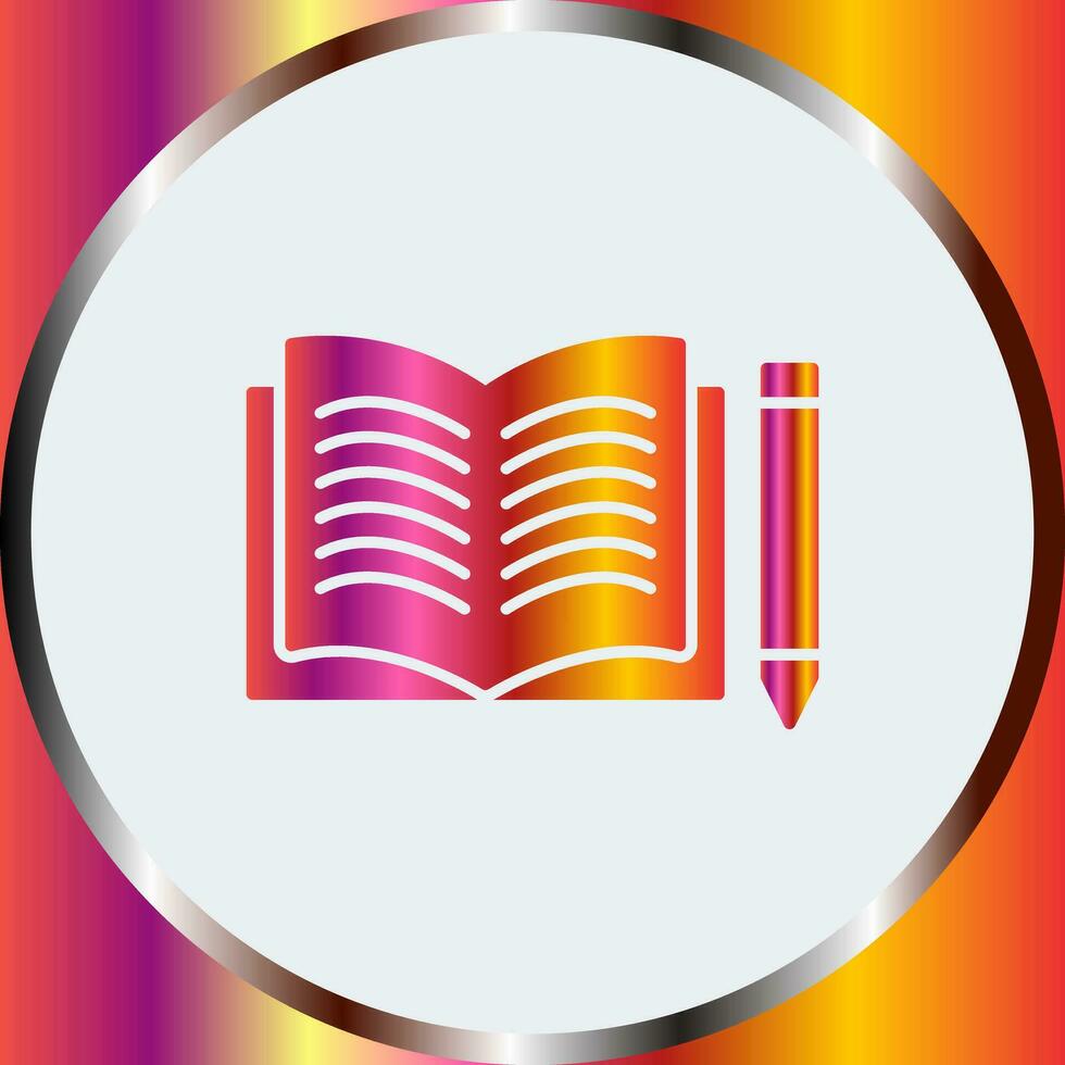 Unique Pencil and Book Vector Icon