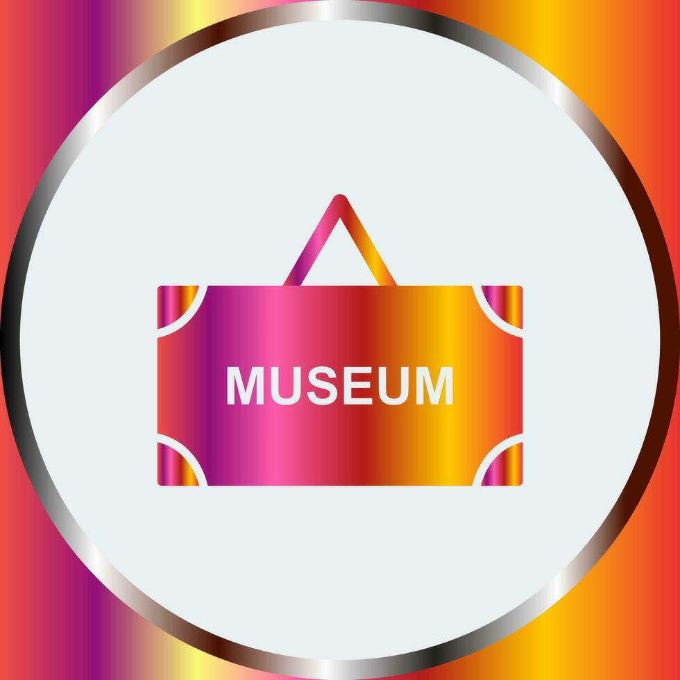 icono de vector de etiqueta de museo