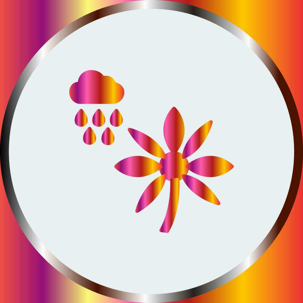 Flower with rain Vector Icon