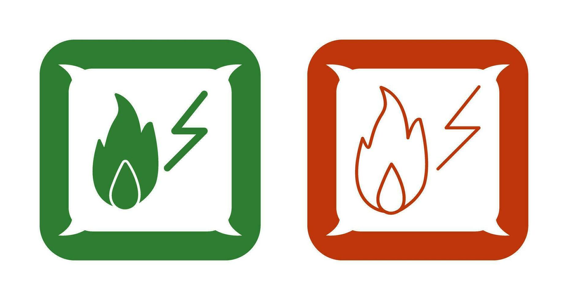 Unique Electricity Fire Vector Icon