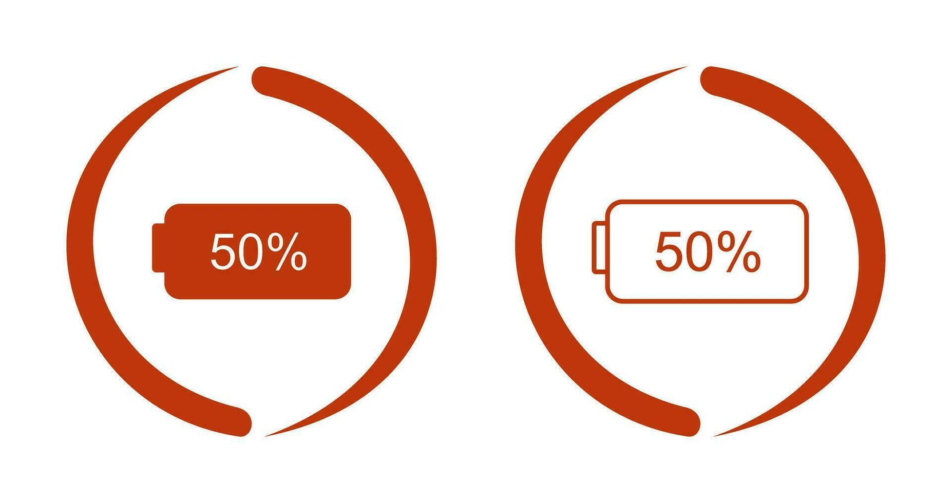 Unique Half Battery Vector Icon