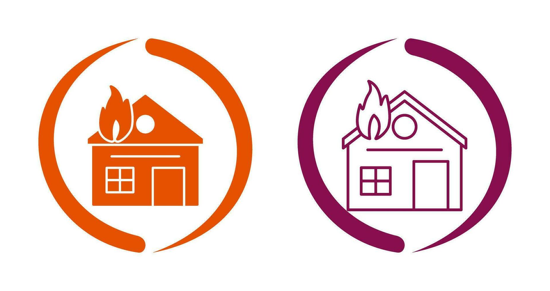 Unique House on Fire Vector Icon