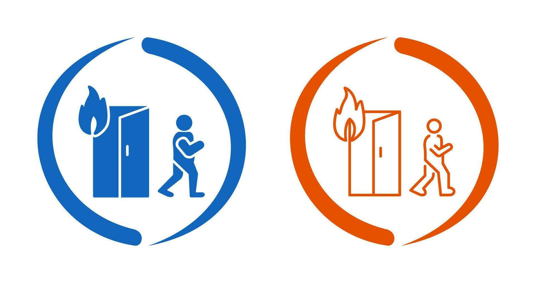 Unique Running from Fire Vector Icon