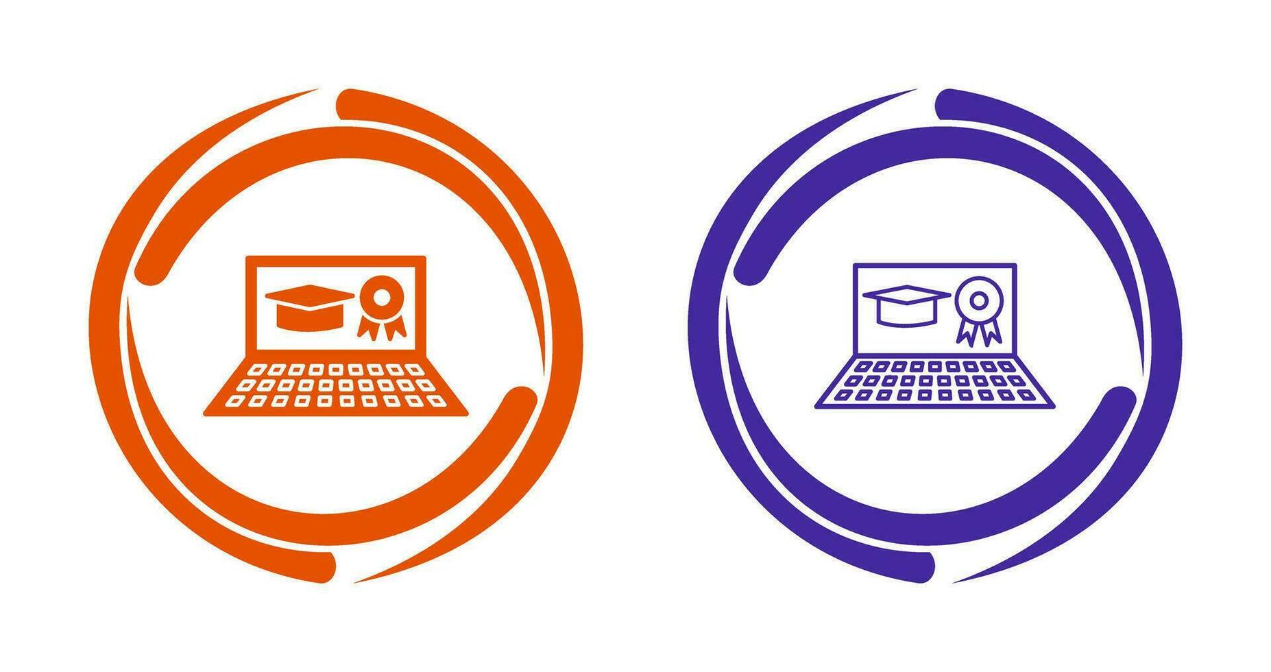 Unique Online Degree Vector Icon