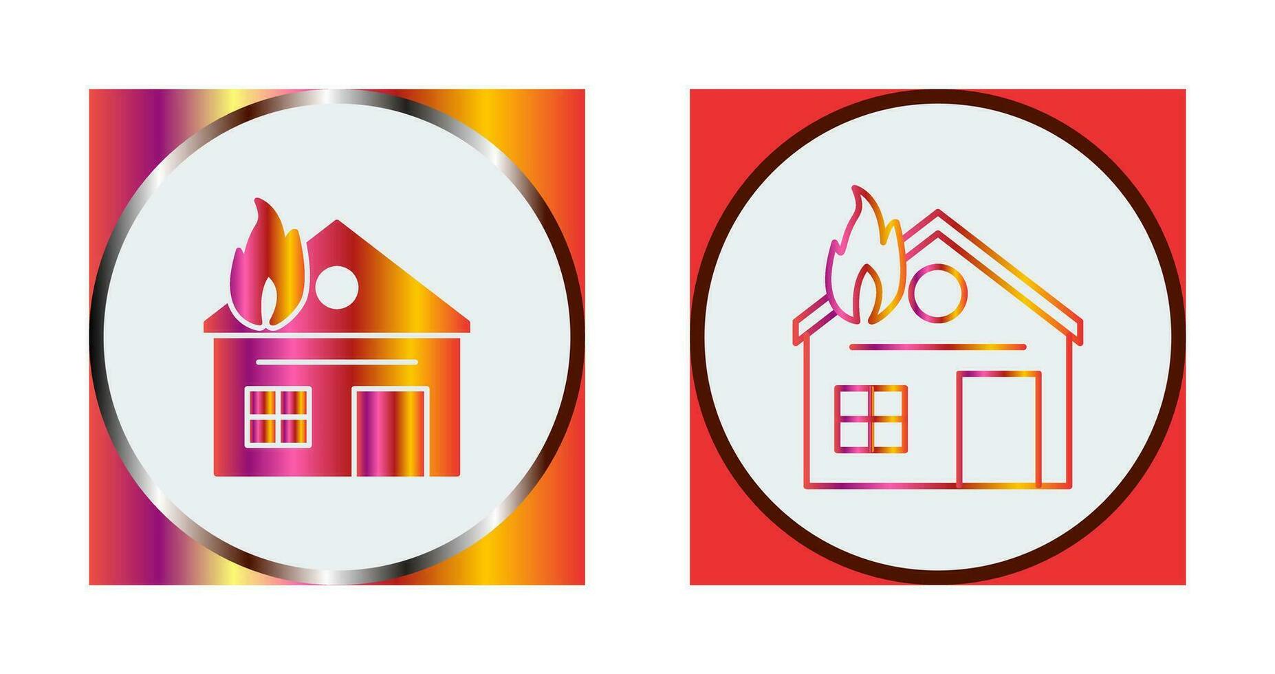 Unique House on Fire Vector Icon