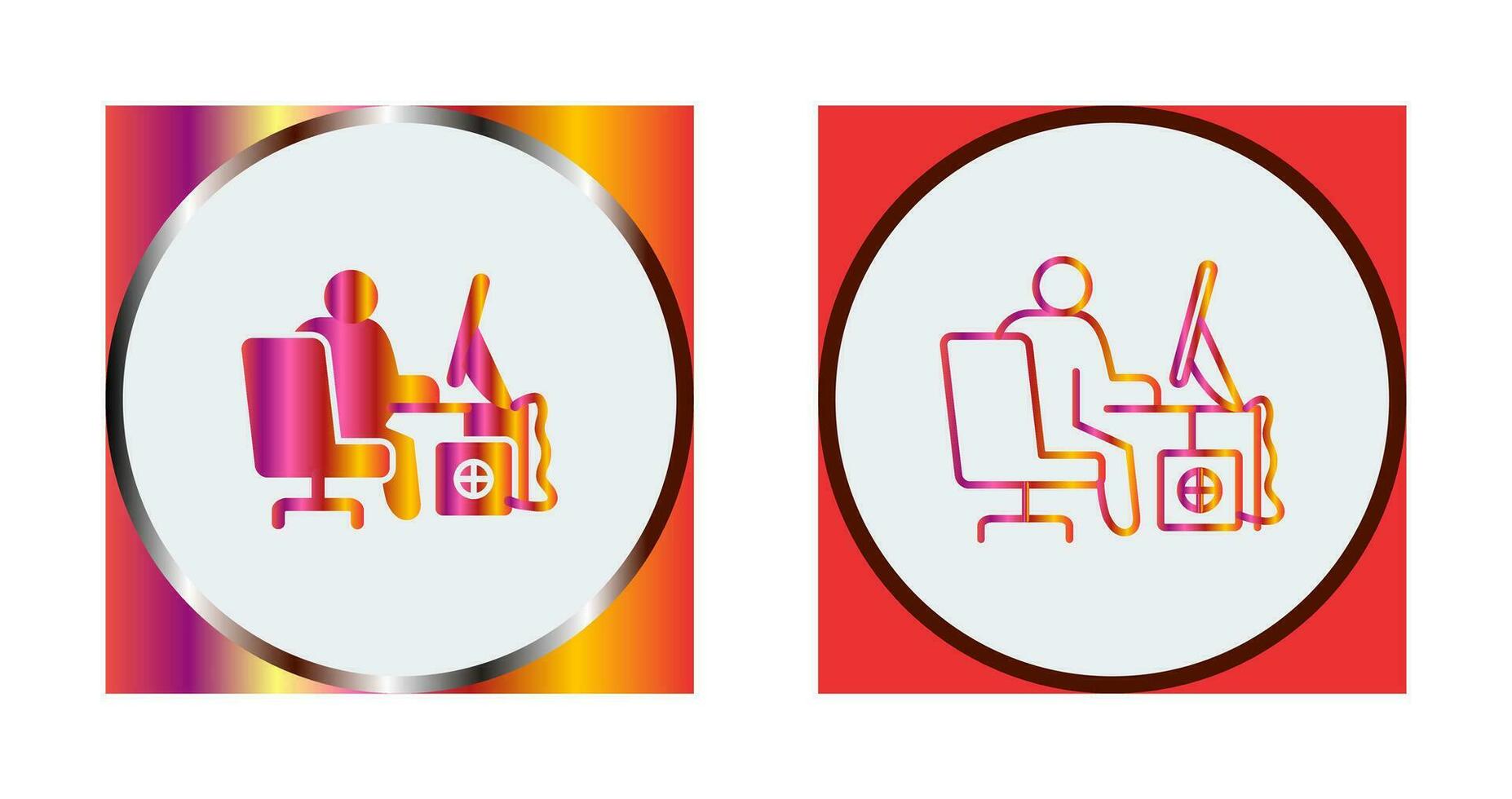 Computer Worker Vector Icon