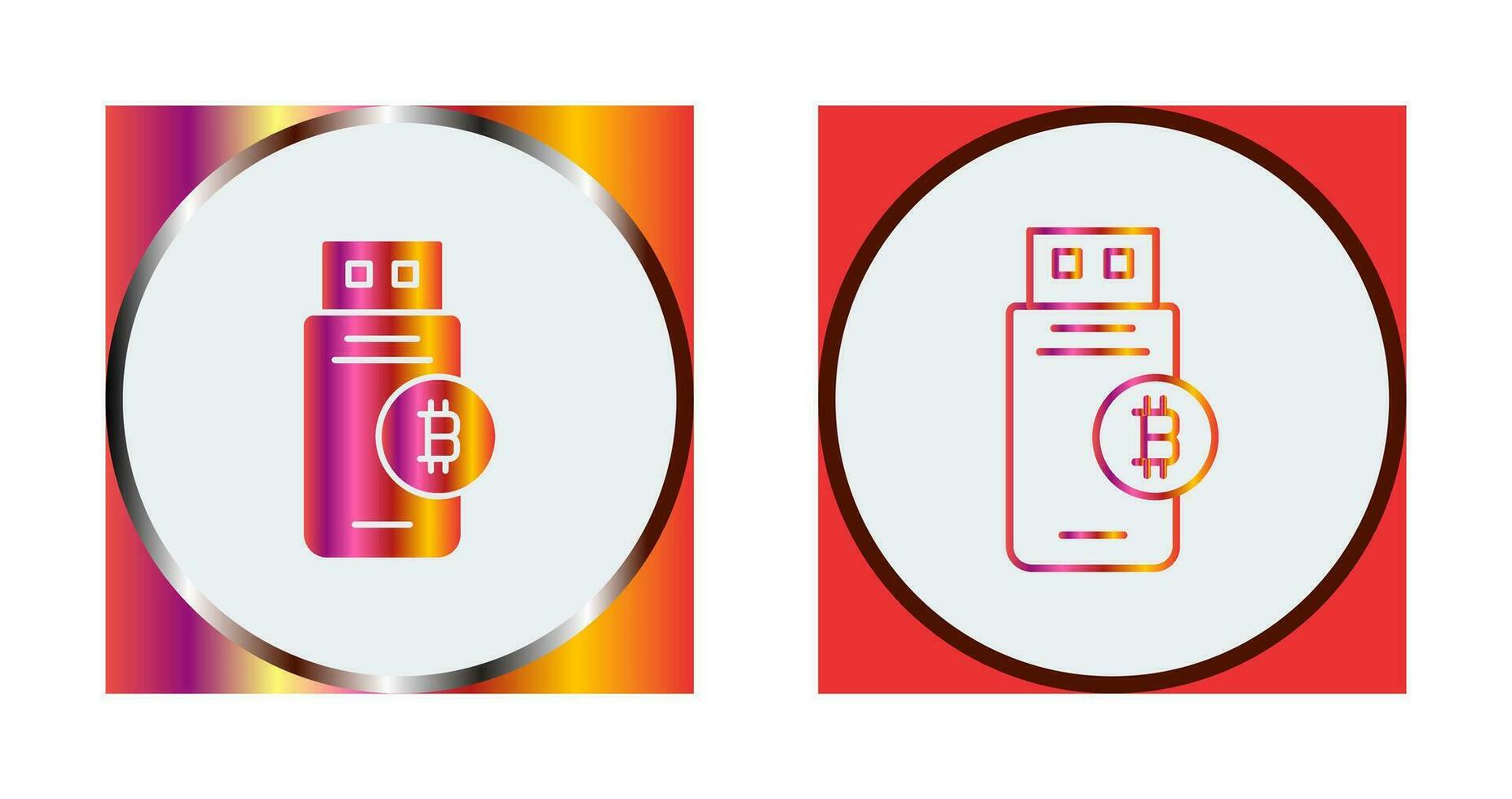 Bitcoin Usb Device Vector Icon