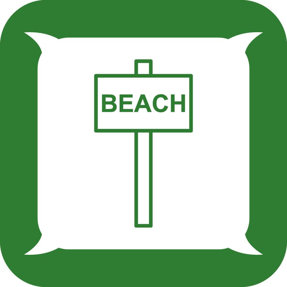 icono de vector de señal de playa