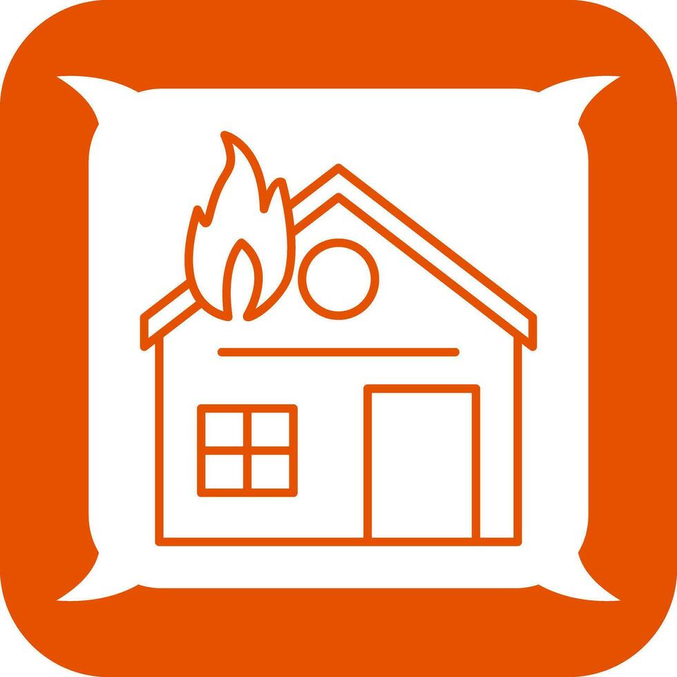 casa única en icono de vector de fuego