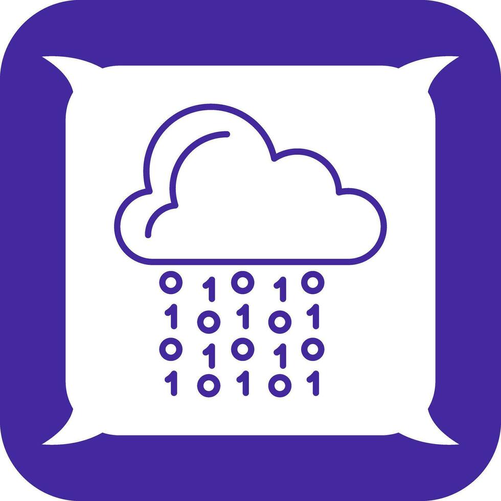 icono de vector de codificación de nube