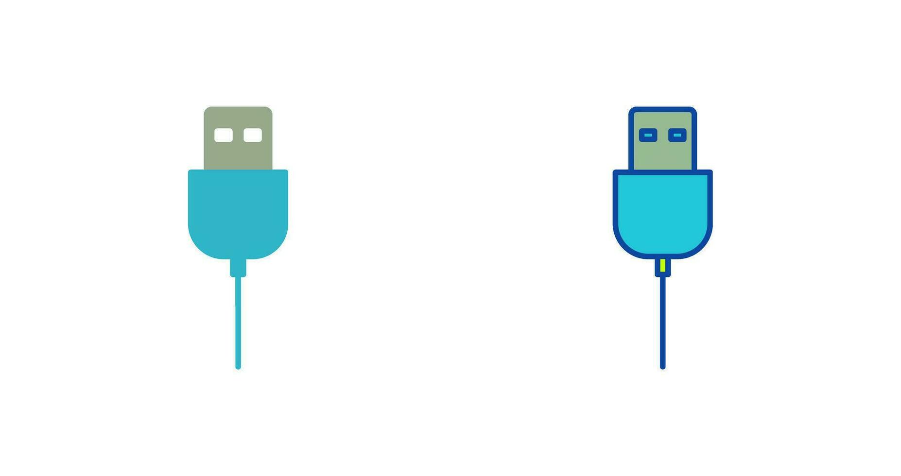 icono de vector de cable usb único