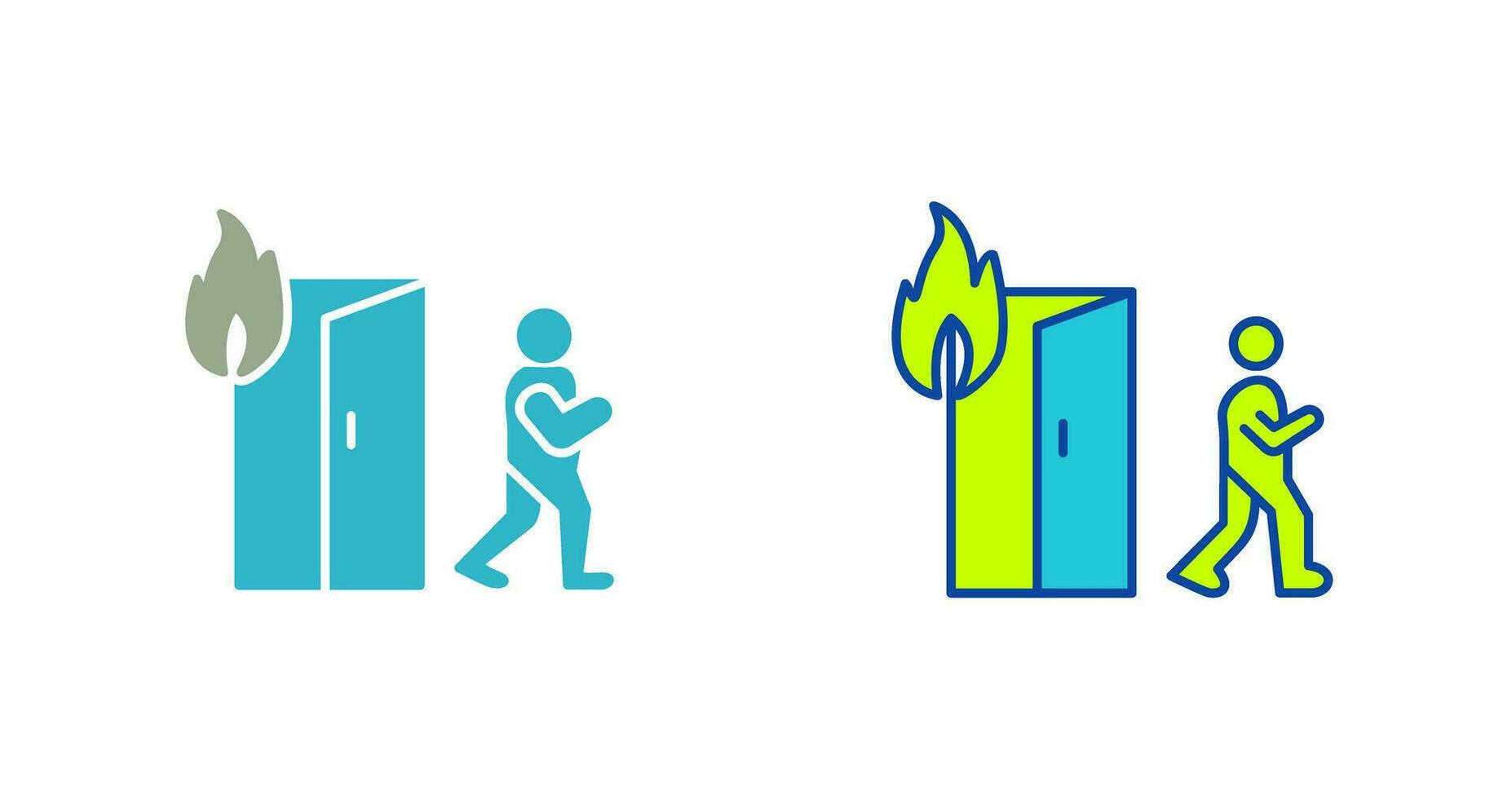 Unique Running from Fire Vector Icon