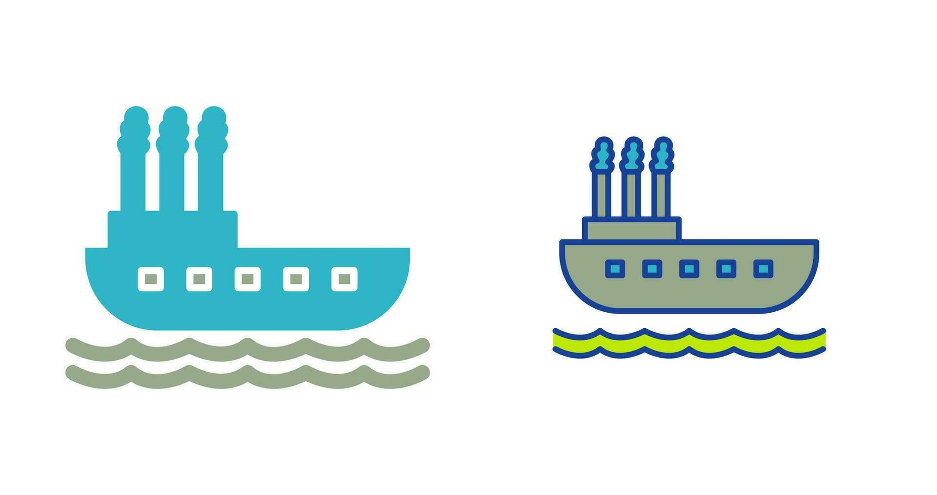 icono de vector de barco de vapor