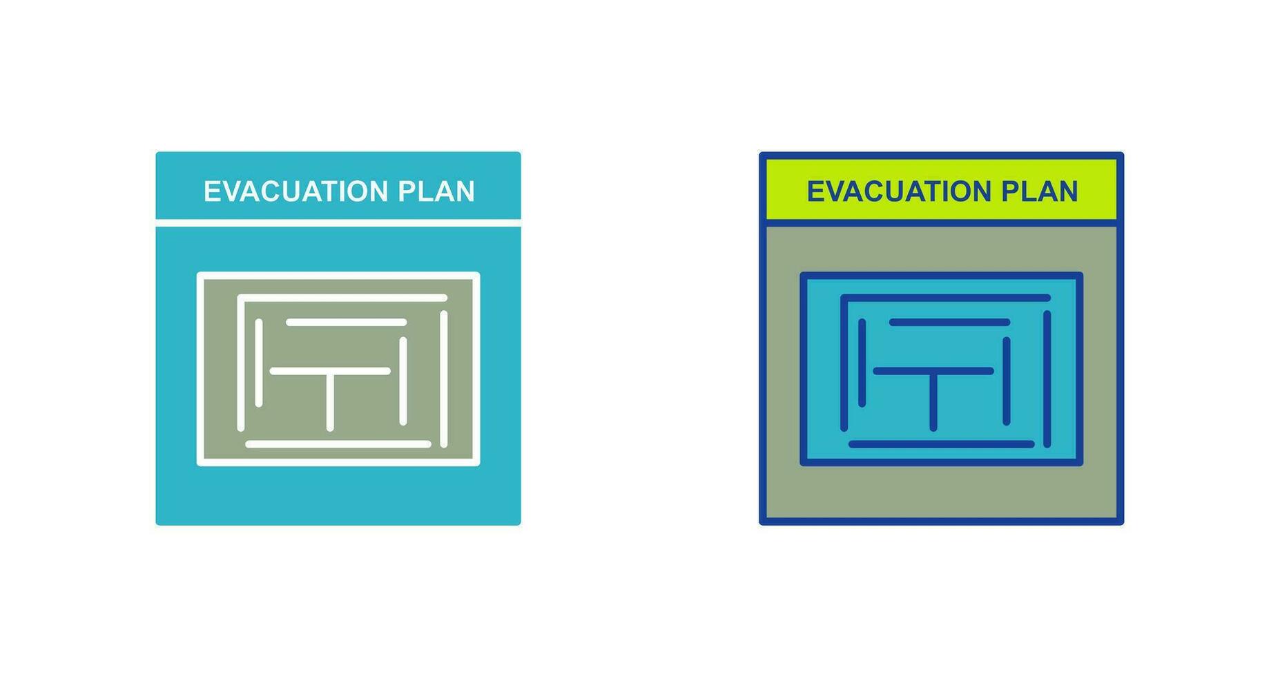 icono de vector de plan de evacuación