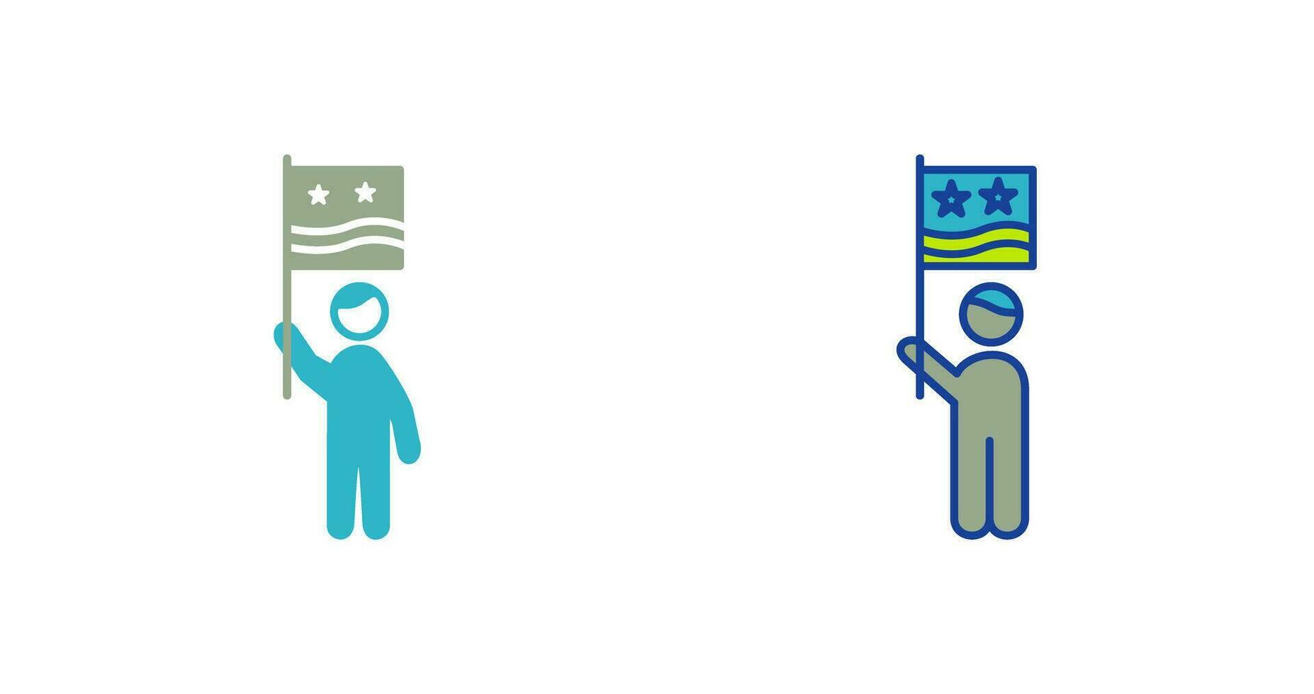 Raising Flag Vector Icon