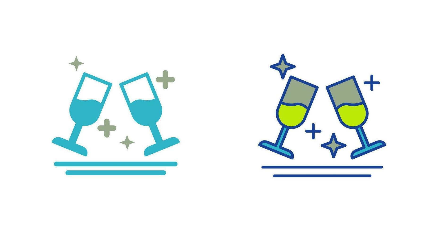 Two Glasses Romantic Vector Icon