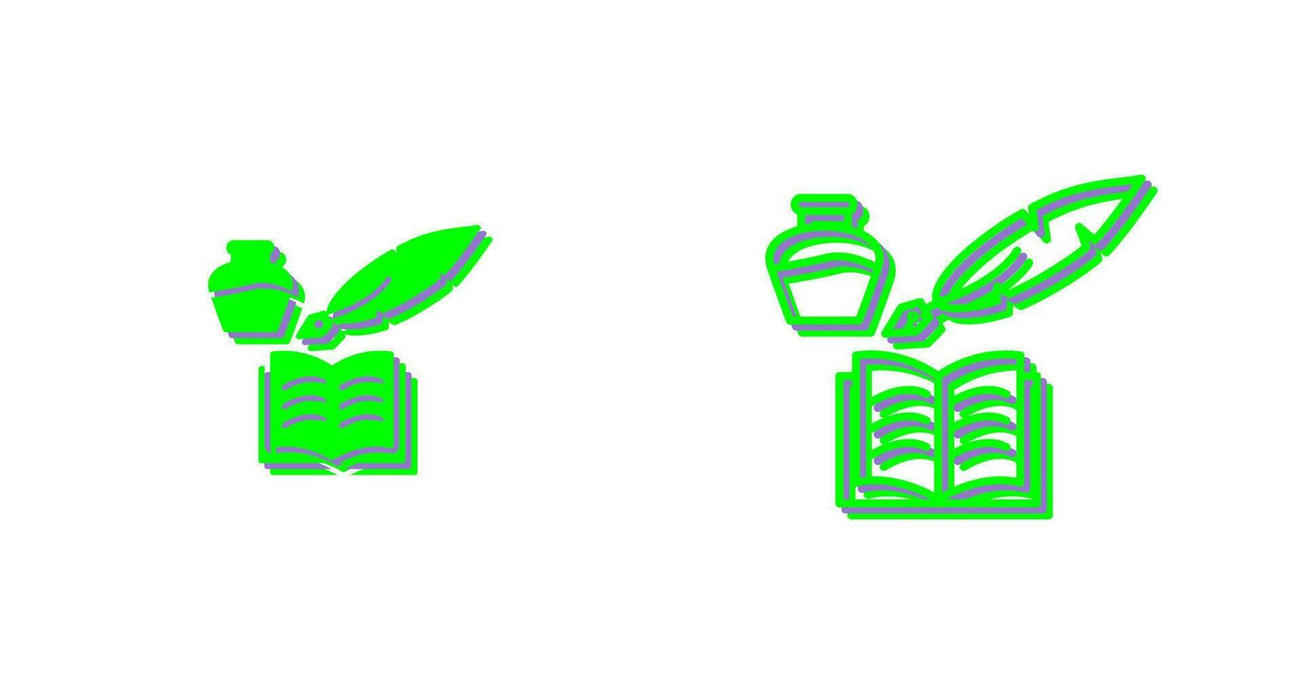 Unique Quill and Book Vector Icon