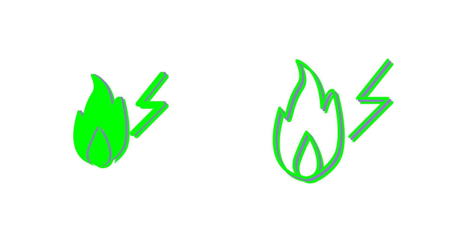Unique Electricity Fire Vector Icon