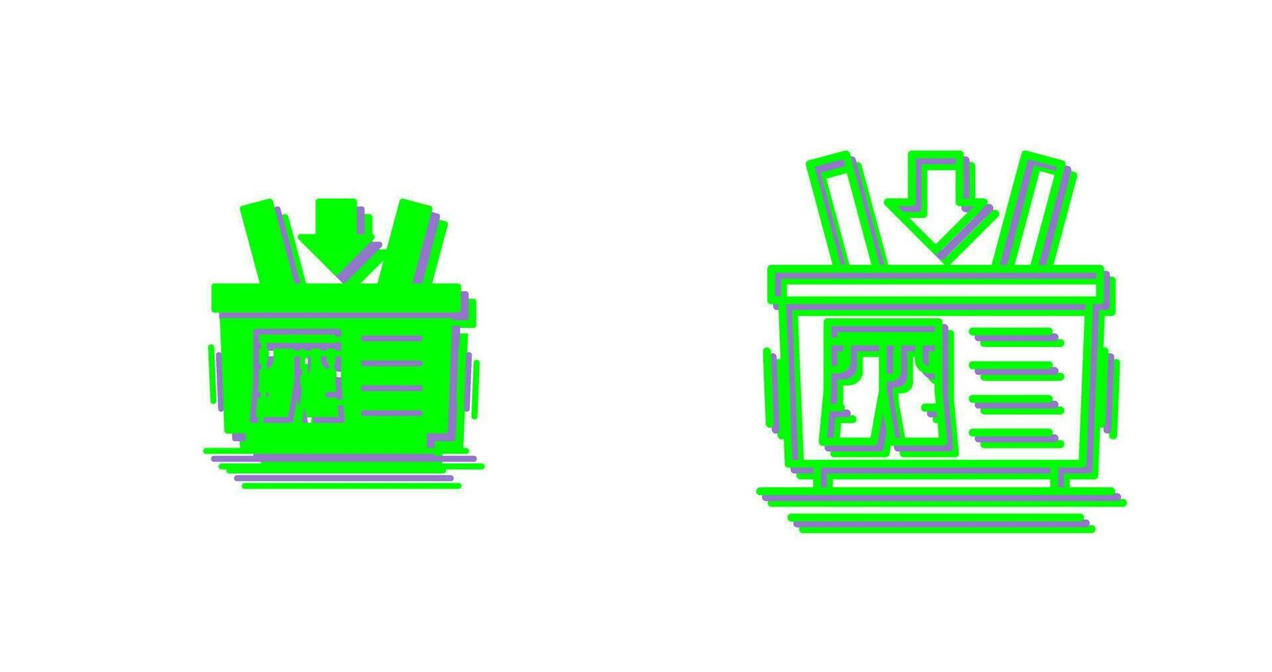 icono de vector de cesta de compras