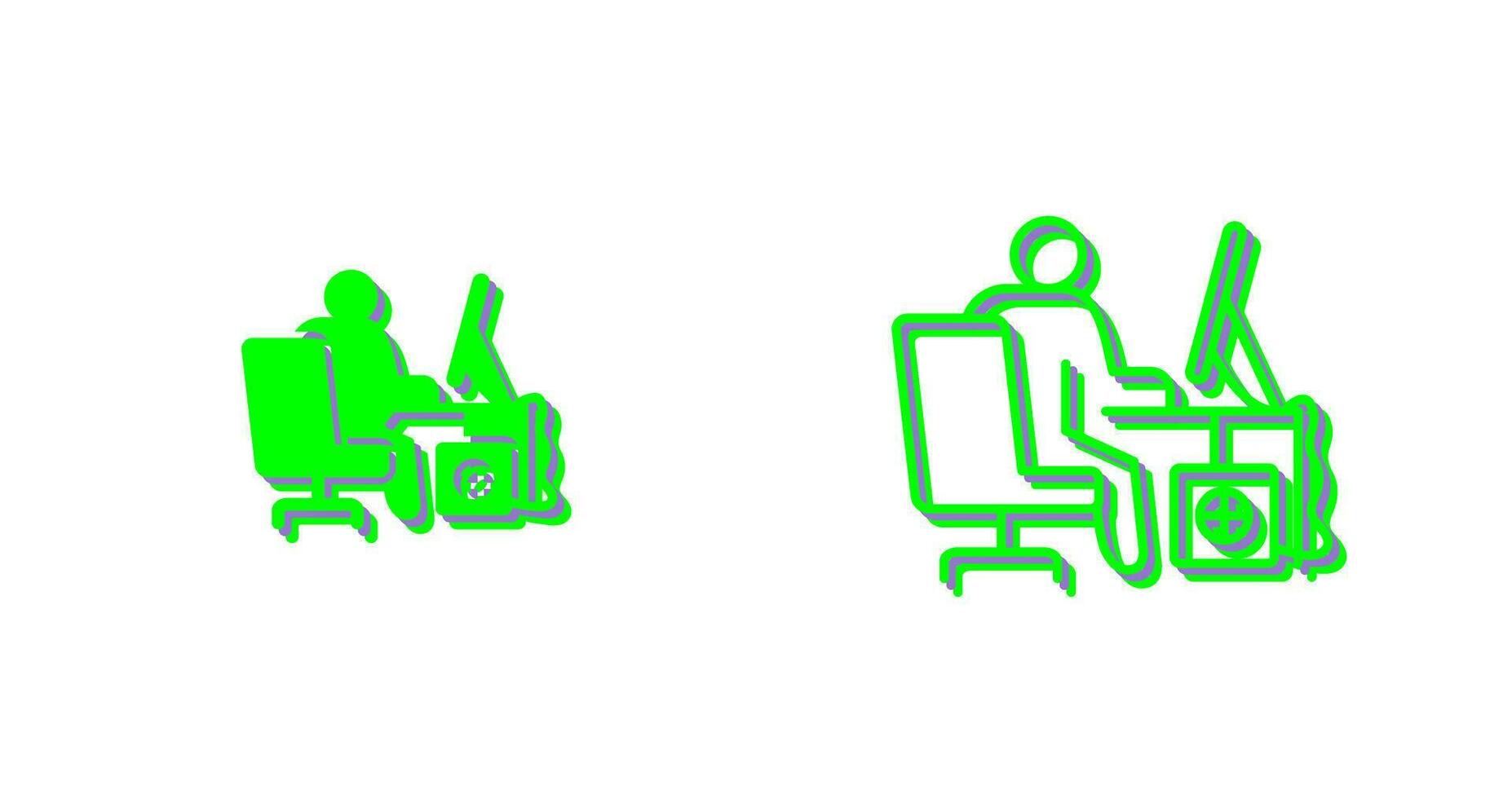 Computer Worker Vector Icon