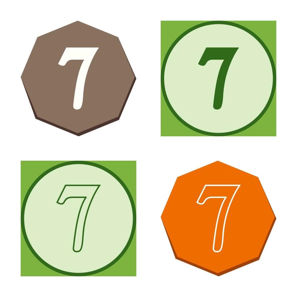 Number Seven Vector Icon