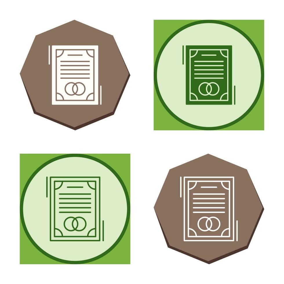 Wedding Contract Vector Icon