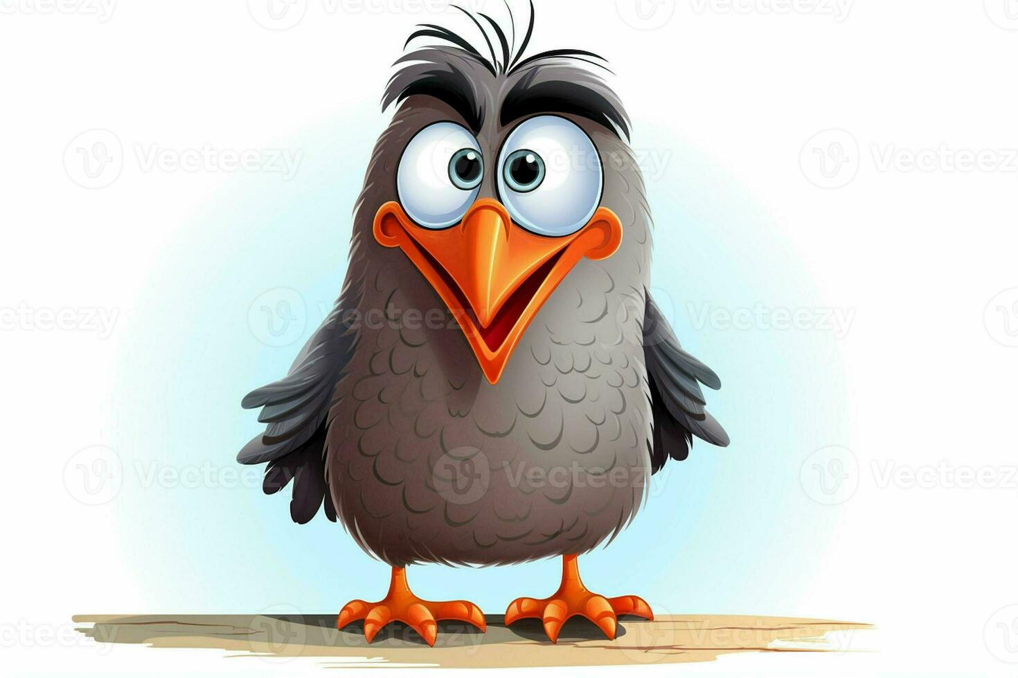 Cute cartoon chicken isolated on a white background. AI generated pro photo