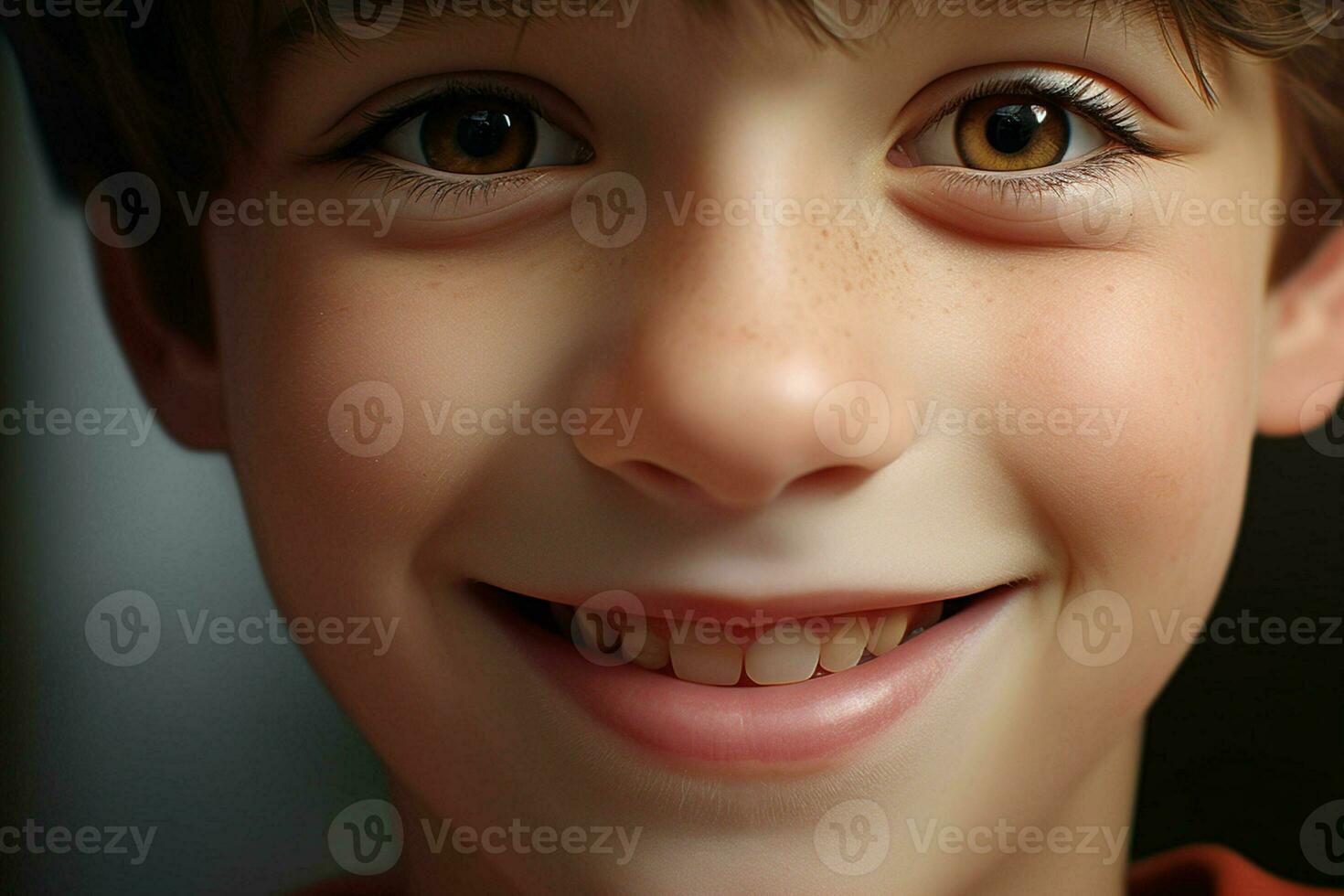 retrato de un linda sonriente pequeño chico. de cerca. ai generado Pro foto