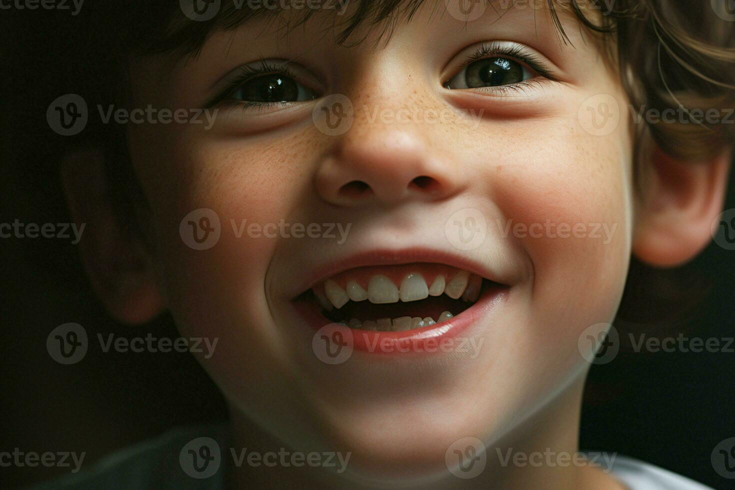 Portrait of a cute smiling little boy. Close-up. ai generated pro photo