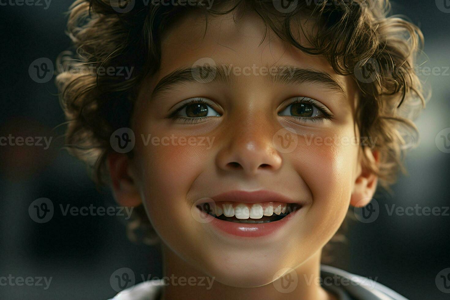 Portrait of a cute smiling little boy. Close-up. ai generated pro photo