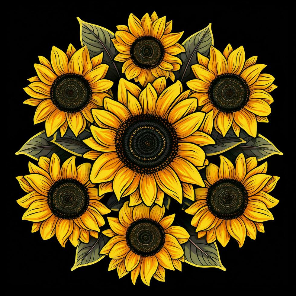 Sunflower Serenade Endless Elegance in Seamless Designs. AI generated photo