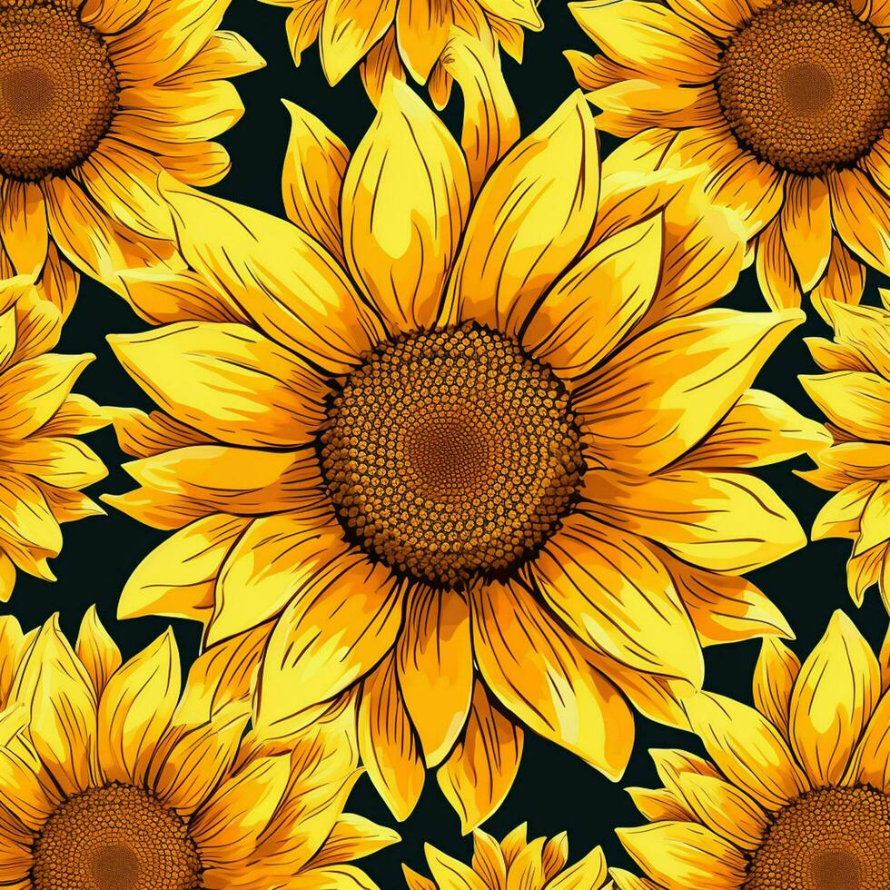 girasol serenata interminable elegancia en sin costura diseños ai generado foto