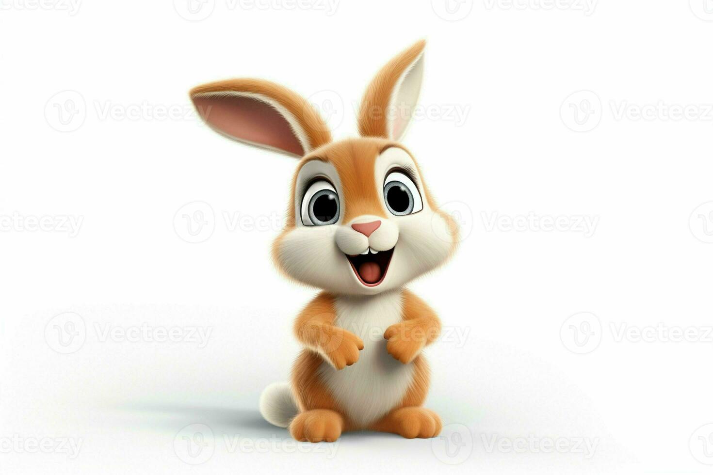 3d rendering of a cute easter bunny on a white background. ai generated pro photo
