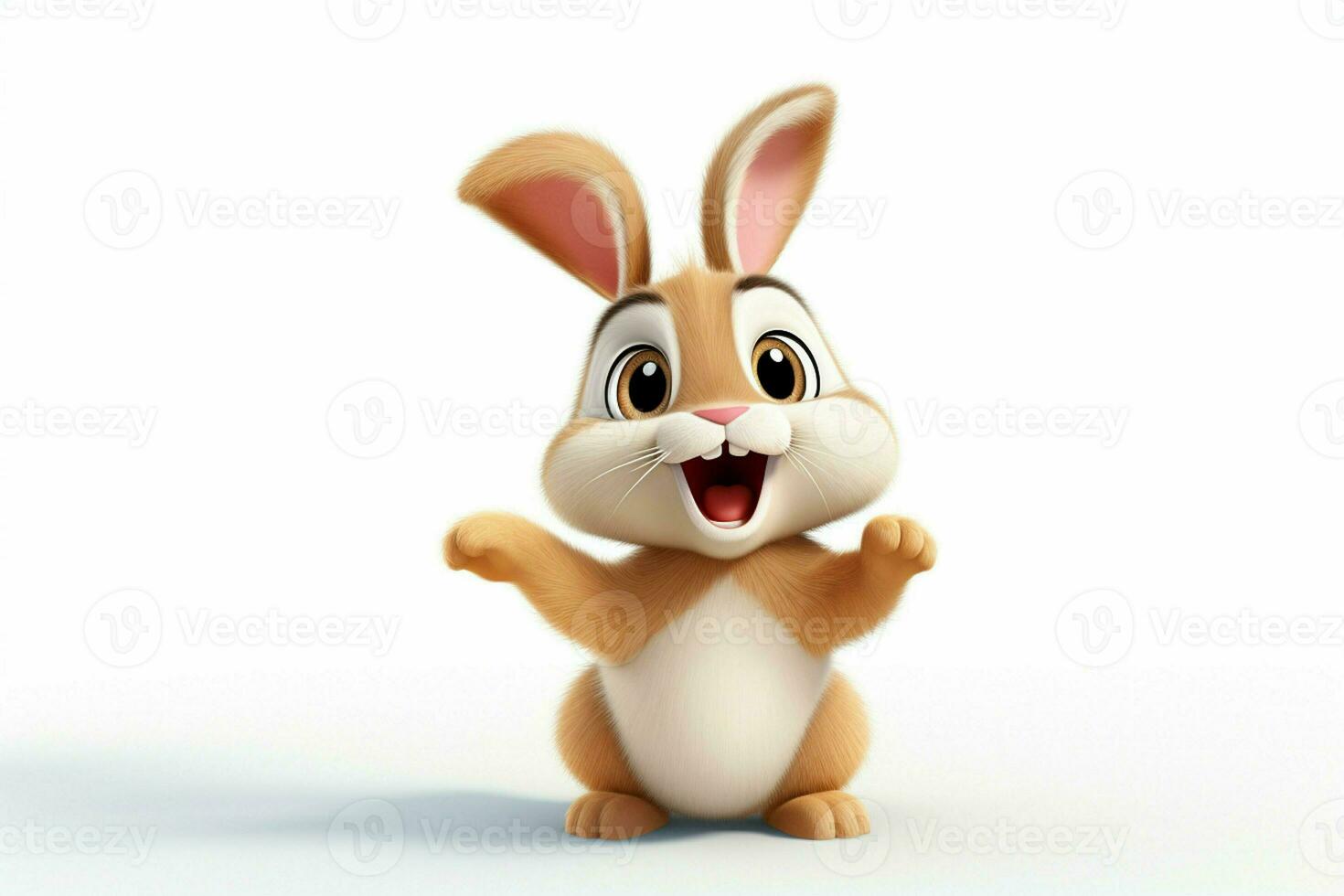 3d rendering of a cute easter bunny on a white background. ai generated pro photo