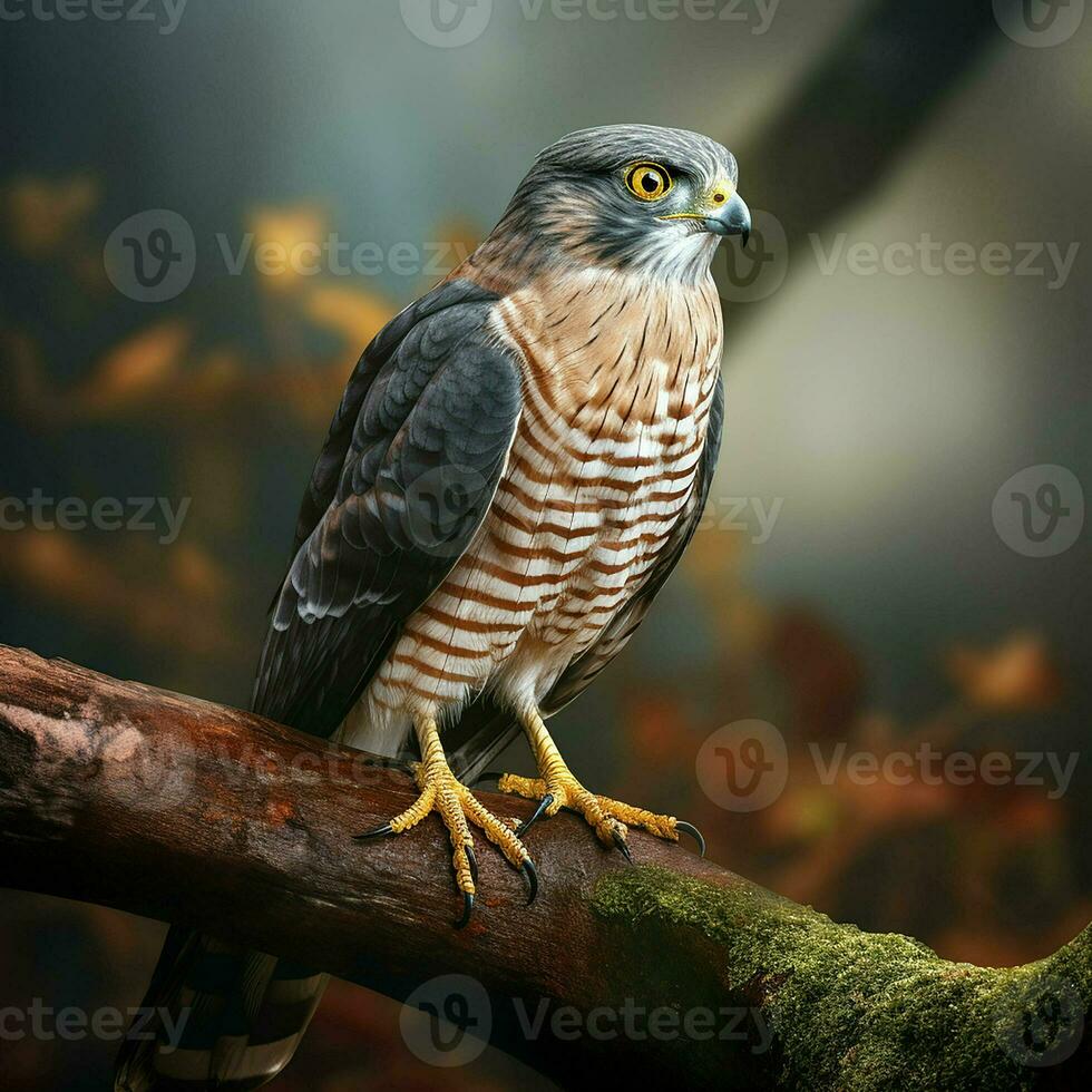 Red-shouldered hawk. ai generated pro photo