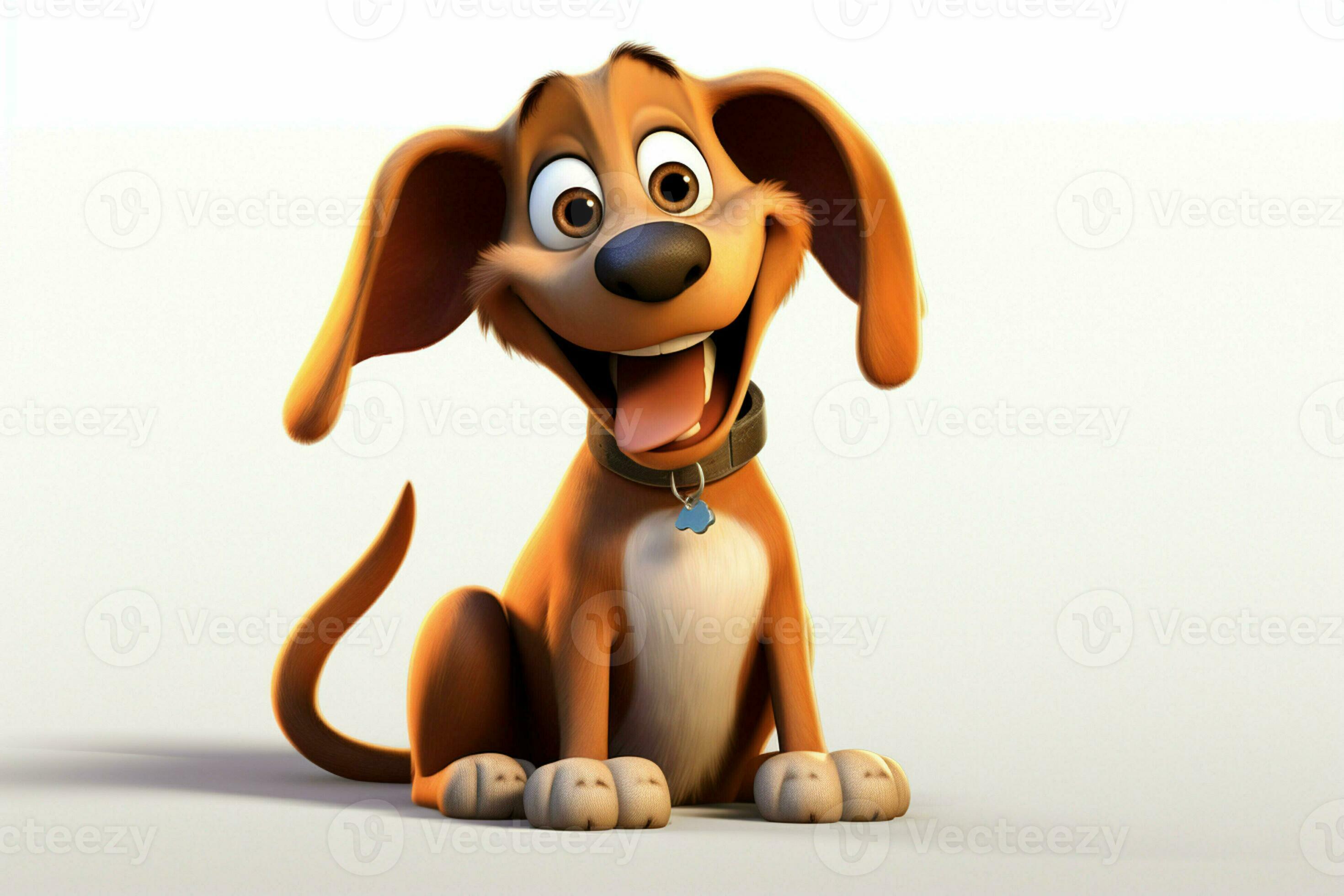 Premium Photo  Smiling kind dog. cartoon character for children's books.  generated by ai