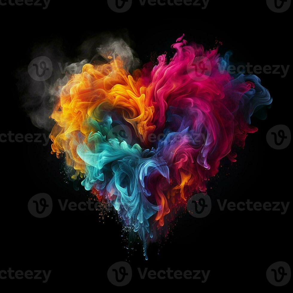 Colorful cloud of smoke on a black background. Background from the smoke of vape. ai generated pro photo