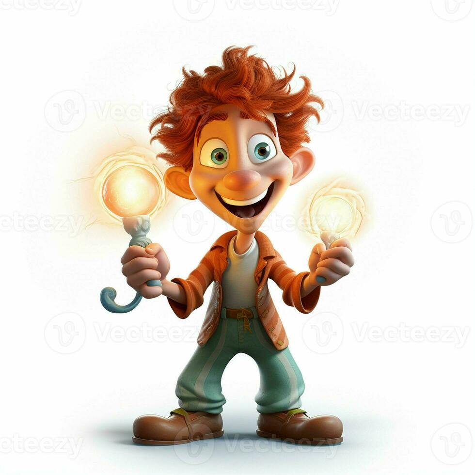 Cute boy dressed as a wizard, 3d digitally rendered illustration. ai generated pro photo