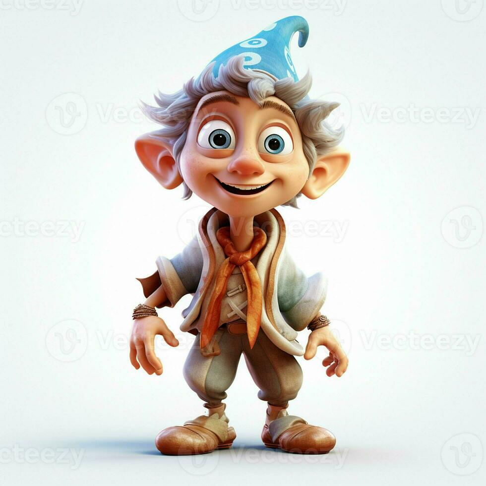 Cute boy dressed as a wizard, 3d digitally rendered illustration. ai generated pro photo