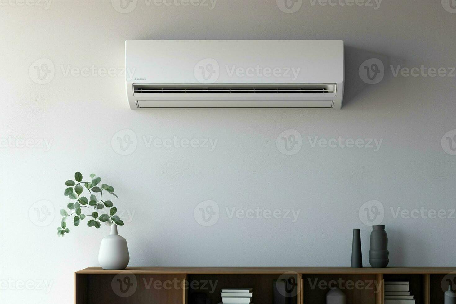 Air conditioner on the wall in the living room, stock photo. ai generated pro photo