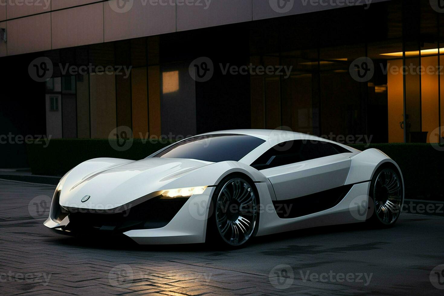 3D rendering of a brand-less generic concept car in studio environment. ai generated pro photo