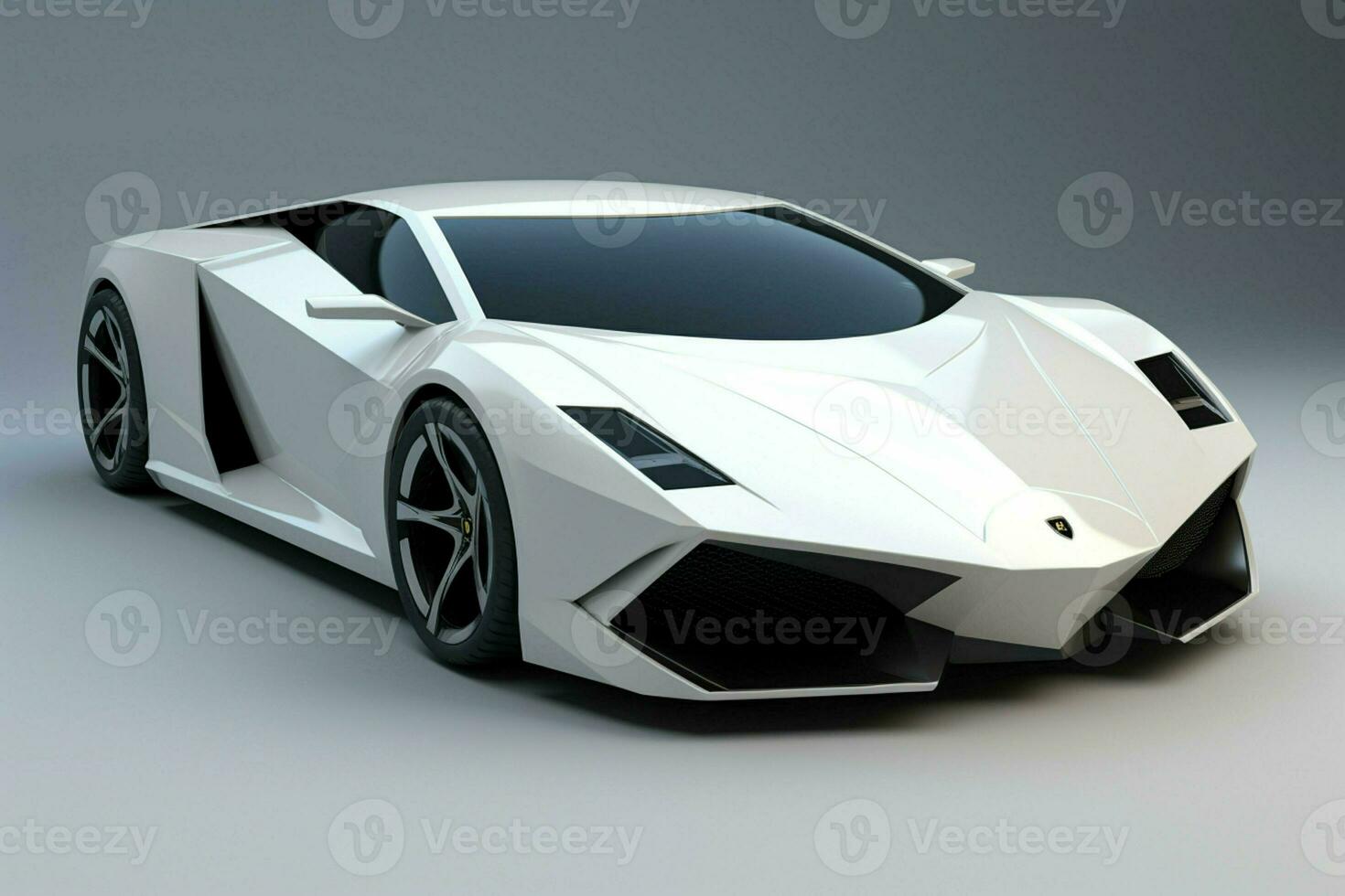 3D rendering of a brand-less generic concept car in studio environment. ai generated pro photo