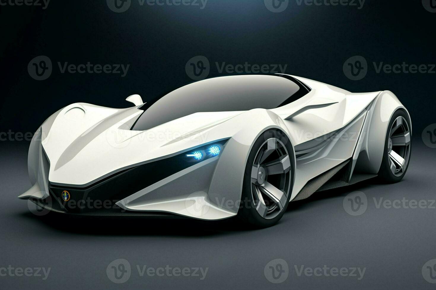 3D rendering of a brand-less generic concept car in studio environment. ai generated pro photo