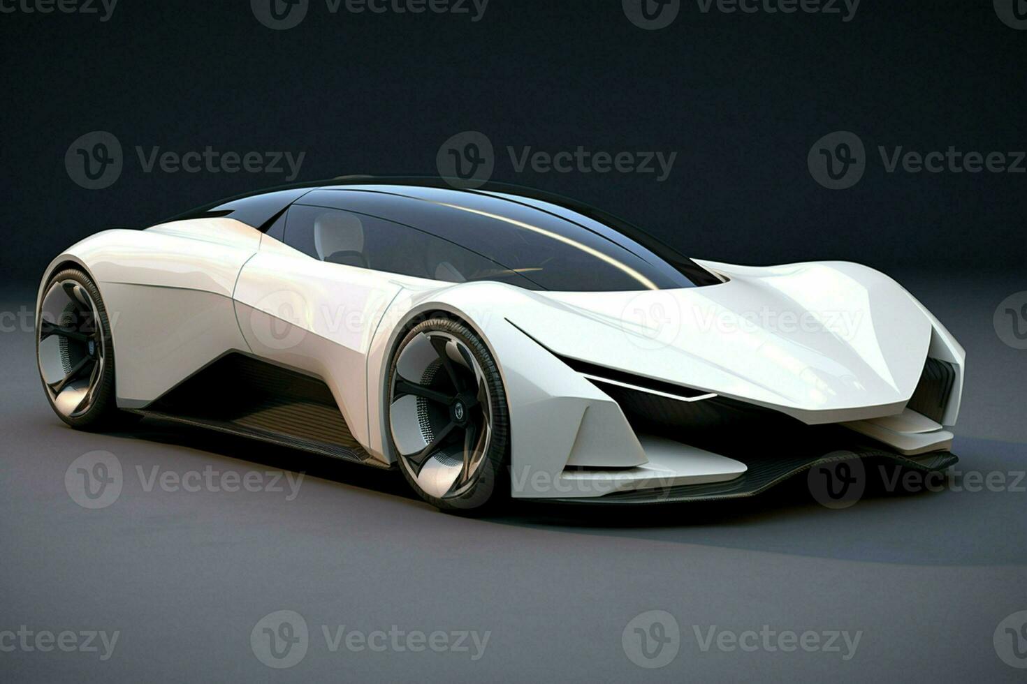 3D rendering of a brand-less generic concept car in studio environment. ai generated pro photo