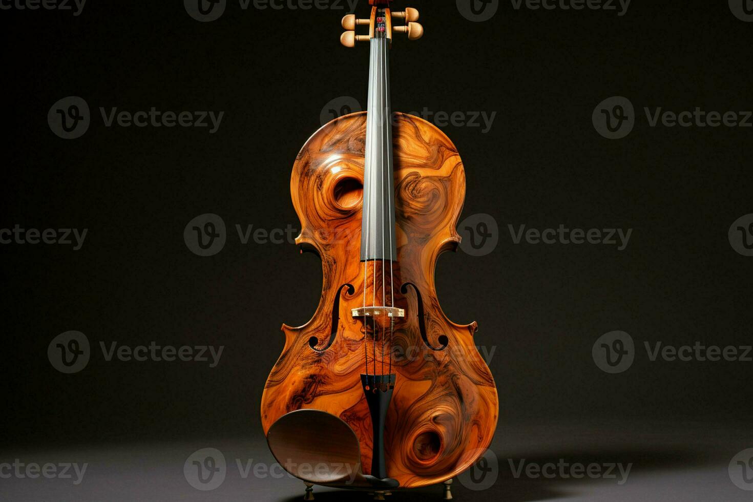 3d hacer de clásico violín en oscuro antecedentes. 3d ilustración. ai generado Pro foto