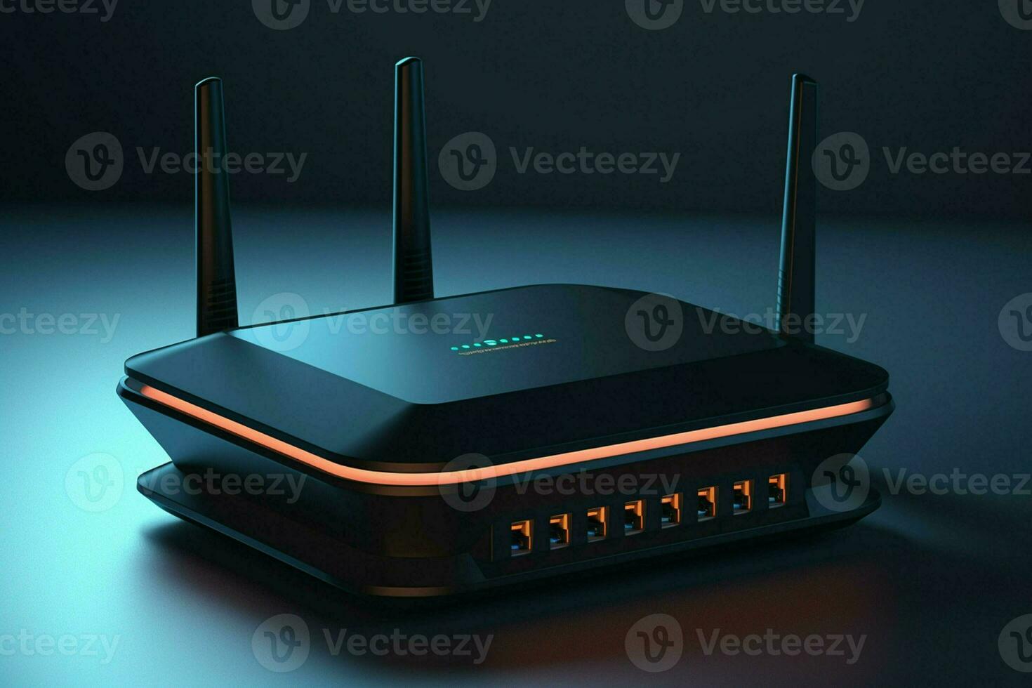 3d rendering of a wireless router on a dark background. High resolution image. ai generated pro photo