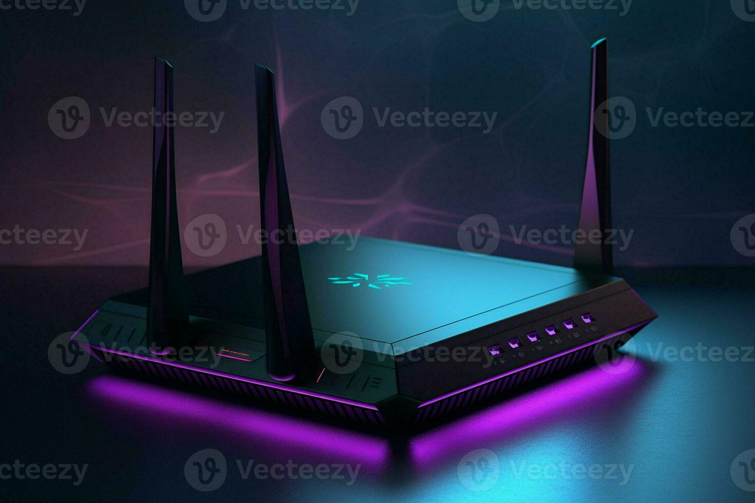 3d rendering of a wireless router on a dark background. High resolution image. ai generated pro photo